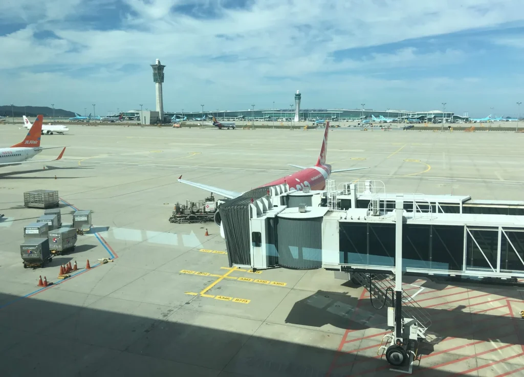 Incheon Airport Terminal 2 and air traffic control towers